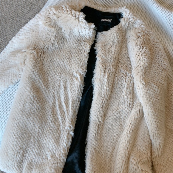 Reformation Jackets & Blazers - ⚡️SALE Reformation cream fur coat